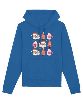 retro de Craciun - Santa cocoa tree Royal Blue