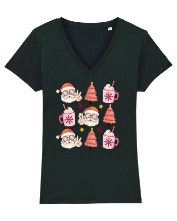 retro de Craciun - Santa cocoa tree Black