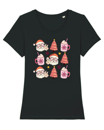 retro de Craciun - Santa cocoa tree Black