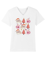 retro de Craciun - Santa cocoa tree Tricou mânecă scurtă guler V Bărbat Presenter