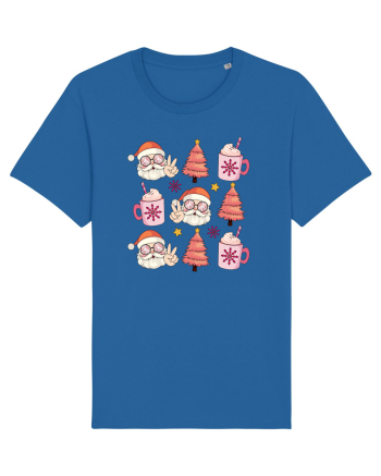 retro de Craciun - Santa cocoa tree Royal Blue