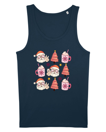 retro de Craciun - Santa cocoa tree Navy