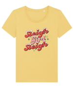 retro de Craciun - Sleigh girl sleigh Tricou mânecă scurtă guler larg fitted Damă Expresser