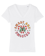 retro de Craciun - Sweet but twisted Tricou mânecă scurtă guler V Damă Evoker
