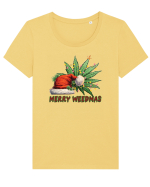 amuzant de Craciun - Merry weedmas Tricou mânecă scurtă guler larg fitted Damă Expresser