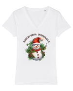 amuzant de Craciun - Merryuana Christmas Tricou mânecă scurtă guler V Damă Evoker