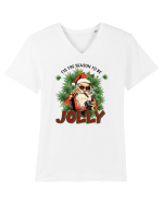 amuzant de Craciun - Tis the season to be jolly Tricou mânecă scurtă guler V Bărbat Presenter