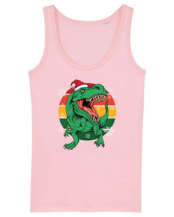 cu dinozauri de Craciun - Christmas T-rex Cotton Pink