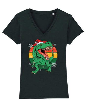 cu dinozauri de Craciun - Christmas T-rex Black