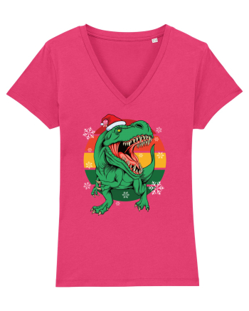 cu dinozauri de Craciun - Christmas T-rex Raspberry
