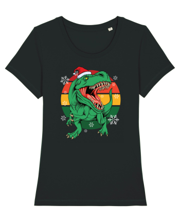 cu dinozauri de Craciun - Christmas T-rex Black