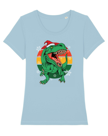 cu dinozauri de Craciun - Christmas T-rex Sky Blue