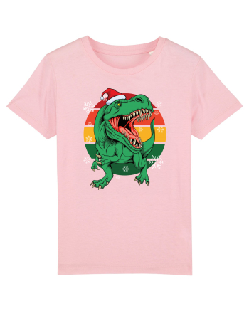cu dinozauri de Craciun - Christmas T-rex Cotton Pink