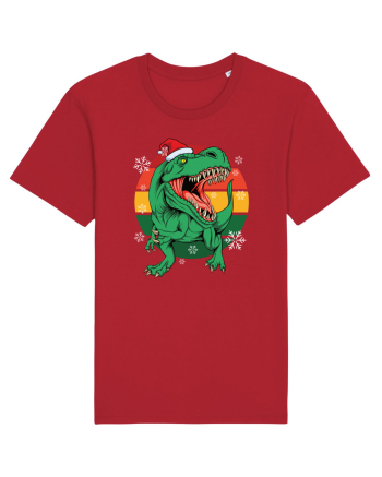 cu dinozauri de Craciun - Christmas T-rex Red