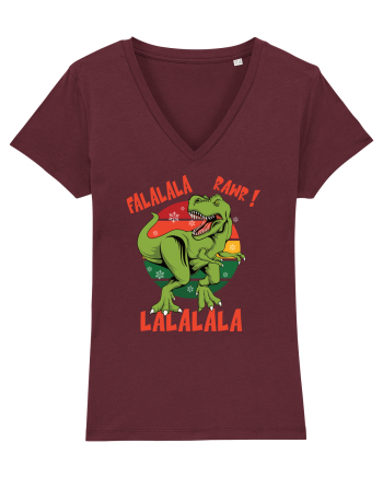 cu dinozauri de Craciun - Falalala Rawr Burgundy