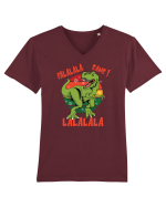 cu dinozauri de Craciun - Falalala Rawr Tricou mânecă scurtă guler V Bărbat Presenter
