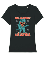 cu dinozauri de Craciun - Have a rawrsome Christmas Tricou mânecă scurtă guler larg fitted Damă Expresser