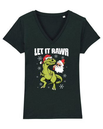 cu dinozauri de Craciun - Let it rawr Black