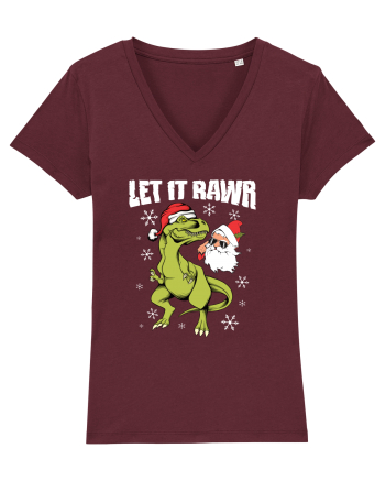 cu dinozauri de Craciun - Let it rawr Burgundy