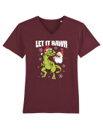 cu dinozauri de Craciun - Let it rawr Tricou mânecă scurtă guler V Bărbat Presenter