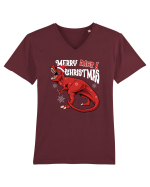 cu dinozauri de Craciun - Merry Christmas Rawr Tricou mânecă scurtă guler V Bărbat Presenter