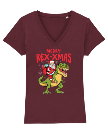 cu dinozauri de Craciun - Merry Rex-xmas Burgundy