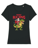 cu dinozauri de Craciun - Merry Rex-xmas Tricou mânecă scurtă guler larg fitted Damă Expresser