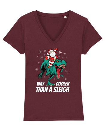 cu dinozauri de Craciun - T-rex is way cooler than a sleigh Burgundy