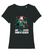 cu dinozauri de Craciun - T-rex is way cooler than a sleigh Tricou mânecă scurtă guler larg fitted Damă Expresser