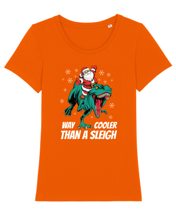 cu dinozauri de Craciun - T-rex is way cooler than a sleigh Bright Orange