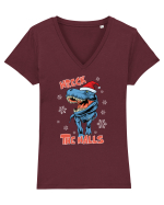 cu dinozauri de Craciun - Wreck the halls Tricou mânecă scurtă guler V Damă Evoker