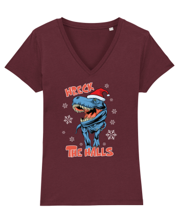 cu dinozauri de Craciun - Wreck the halls Burgundy