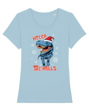 cu dinozauri de Craciun - Wreck the halls Sky Blue