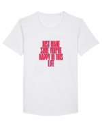 just make sure you re happy in this life Tricou mânecă scurtă guler larg Bărbat Skater