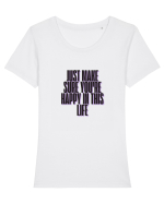 just make sure you re happy in this life Tricou mânecă scurtă guler larg fitted Damă Expresser
