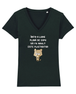 SĂ FII ADULT ESTE PLICTISITOR Tricou mânecă scurtă guler V Damă Evoker