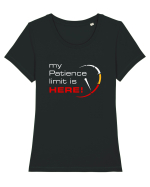 My patience limit is here! Tricou mânecă scurtă guler larg fitted Damă Expresser