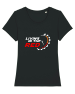 Living in the RED Tricou mânecă scurtă guler larg fitted Damă Expresser