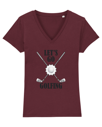 Let's Go Golfing Burgundy