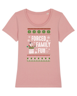 Forced Family Fun Tricou mânecă scurtă guler larg fitted Damă Expresser