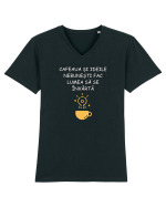 CAFEAUA ȘI IDEILE NEBUNEȘTI Tricou mânecă scurtă guler V Bărbat Presenter