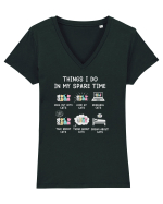 Și pisicile fac lucruri Tricou mânecă scurtă guler V Damă Evoker