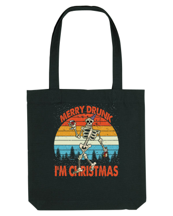 Merry Drunk I'm Christmas Funny Drunk Skeleton Black