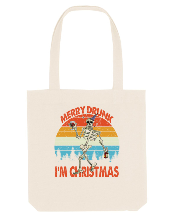 Merry Drunk I'm Christmas Funny Drunk Skeleton Natural
