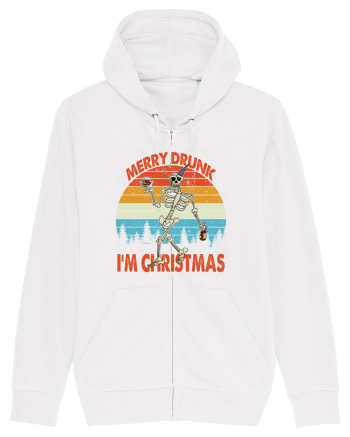 Merry Drunk I'm Christmas Funny Drunk Skeleton White