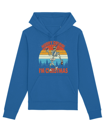Merry Drunk I'm Christmas Funny Drunk Skeleton Royal Blue