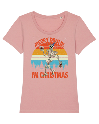 Merry Drunk I'm Christmas Funny Drunk Skeleton Canyon Pink