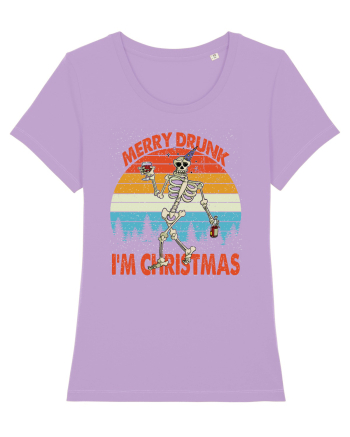 Merry Drunk I'm Christmas Funny Drunk Skeleton Lavender Dawn