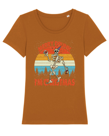 Merry Drunk I'm Christmas Funny Drunk Skeleton Roasted Orange