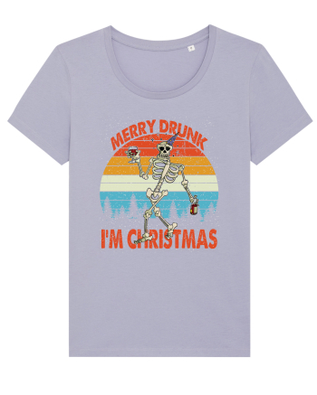 Merry Drunk I'm Christmas Funny Drunk Skeleton Lavender